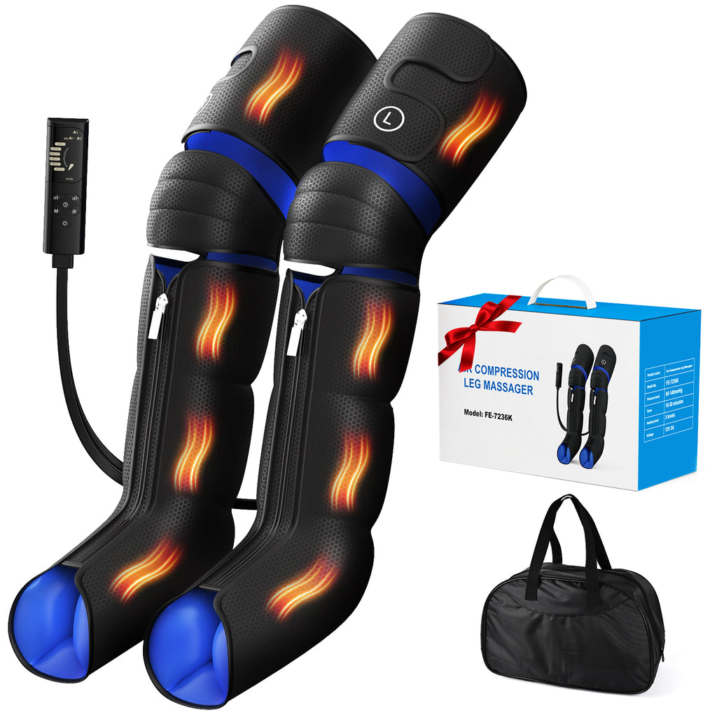 HLTHZONE Leg Massager with Heat & Compression for Circulation & Pain Relief, Gifts for Mom Dad Men Women, Full Leg & Foot for Swelling, 6 Modes 9 Intensities 3 Heat, Easy Use LCD Display
