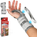HLTHZONE Carpal Tunnel Wrist Stabilizer, Left Wrist, Adjustable Wrist Brace for Tendonitis & Arthritis, Firm Stability, All Day Wear - Gray