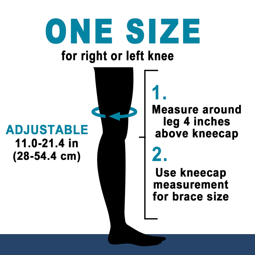 HLTHZONE Neoprene Knee Brace with Adjustable Compression for Knee Pain Relief, Size L, 1 Pack(Black Blue)