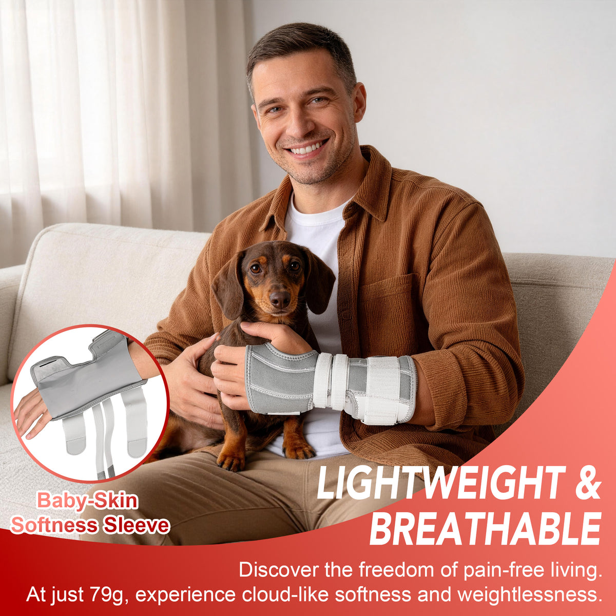HLTHZONE Carpal Tunnel Wrist Stabilizer, Left Wrist, Adjustable Wrist Brace for Tendonitis & Arthritis, Firm Stability, All Day Wear - Gray