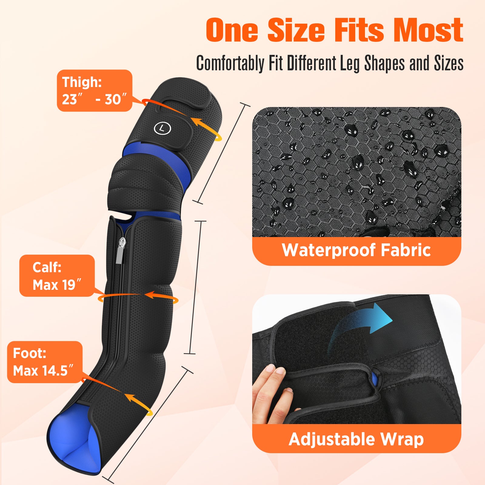 HLTHZONE Leg Massager with Heat & Compression for Circulation & Pain Relief, Gifts for Mom Dad Men Women, Full Leg & Foot for Swelling, 6 Modes 9 Intensities 3 Heat, Easy Use LCD Display
