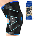 HLTHZONE Hinged Knee Brace with Side Stabilizers for Knee Pain – Adjustable Knee Support for Meniscus Tear, Arthritis & ACL, Fits 12"–23", Black/Blue