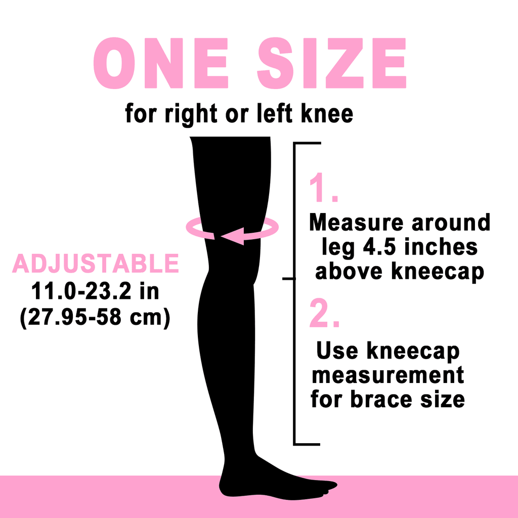 HLTHZONE Adjustable Knee Brace with Side Stabilizers, Compression Knee Support for Meniscus Tear, Arthritis, ACL LCL Injury & Knee Pain Relief for Men & Women, Size L(Black/Pink)