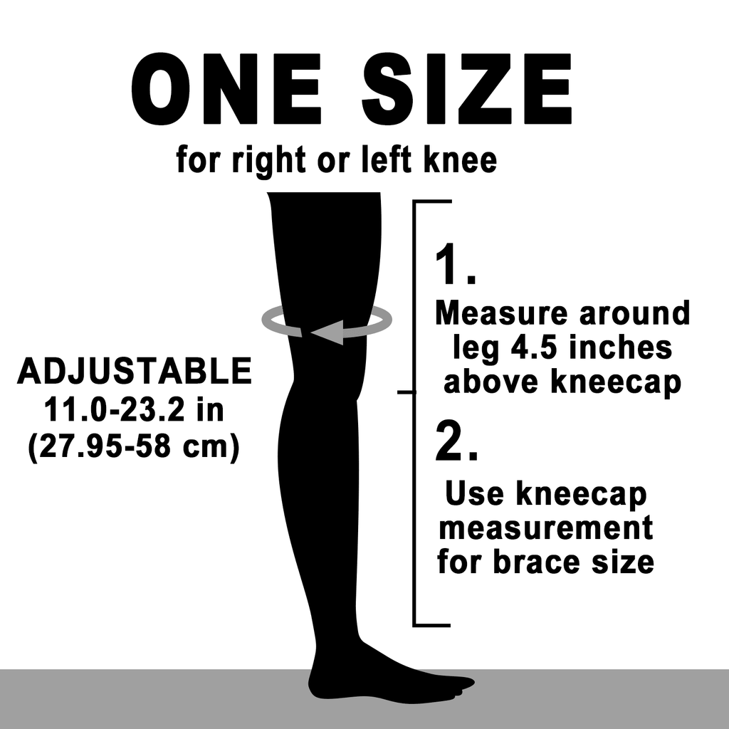HLTHZONE Neoprene Knee Brace with Adjustable Compression for Knee Pain Relief, Size L, 1 Pack(Black Gray)